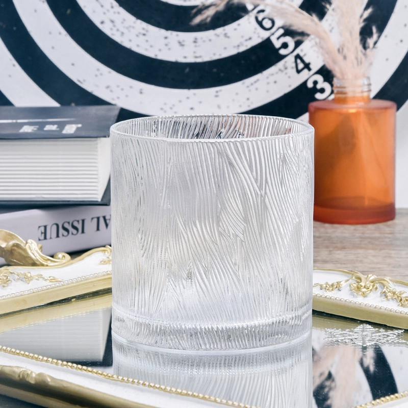 Custom Color Tree Pattern Glass Candle Holder Popular 590ml Tree Embossed Glass Candle Jars Custom Color Tree Pattern Glass Candle Holder Popular 590ml Tree Embossed Glass Candle Jars