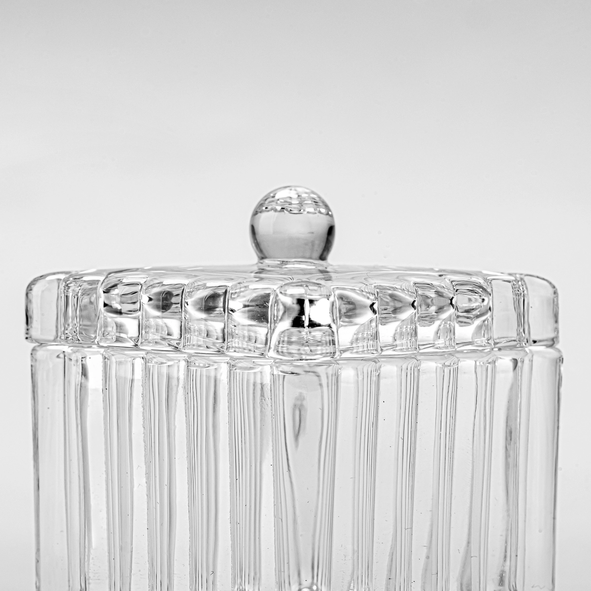 Clear Square Glass Candle Jars with glass lid home decor