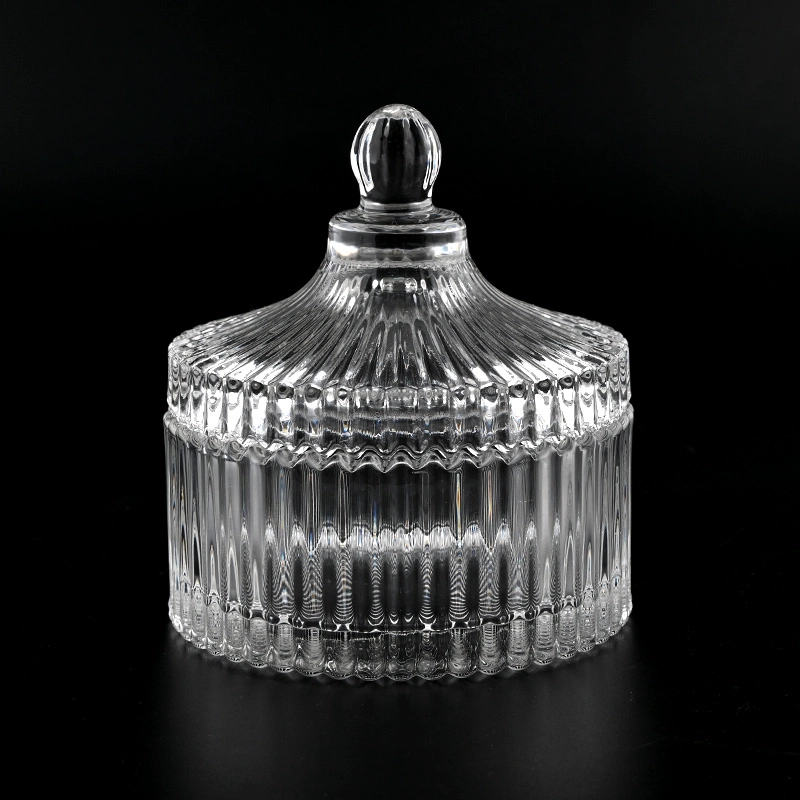 Classic Stripe Glass Candle Holders 7oz Glass Candle Holder With Lids Classic Stripe Glass Candle Holders 7oz Glass Candle Holder With Lids