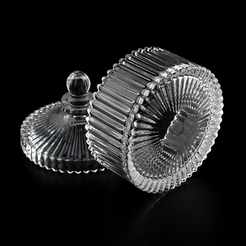 Classic Stripe Glass Candle Holders 7oz Glass Candle Holder With Lids Classic Stripe Glass Candle Holders 7oz Glass Candle Holder With Lids