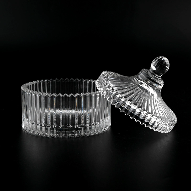 Classic Stripe Glass Candle Holders 7oz Glass Candle Holder With Lids Classic Stripe Glass Candle Holders 7oz Glass Candle Holder With Lids