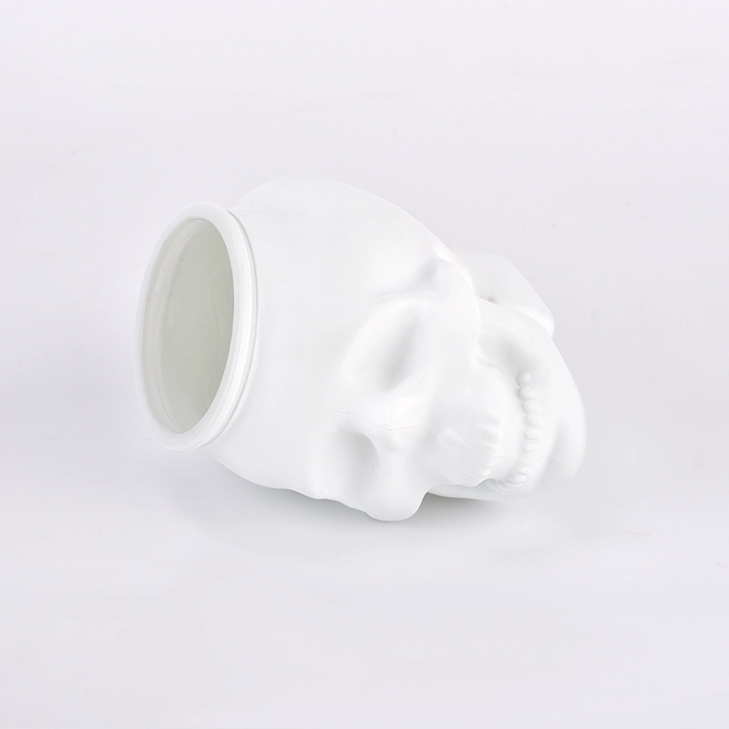 Unique matte skull glass candle jar wholesale