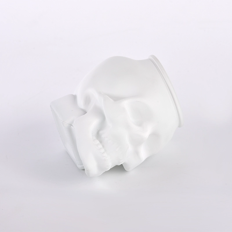 Unique matte skull glass candle jar wholesale
