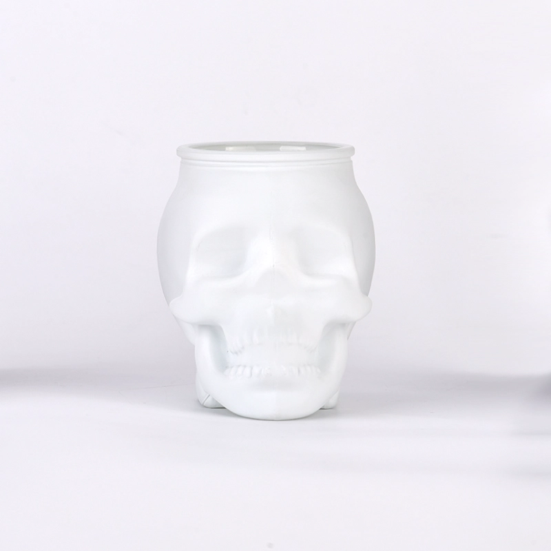 Unique matte skull glass candle jar wholesale