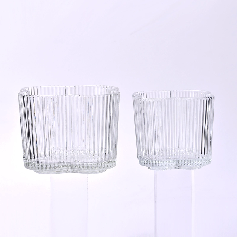 Wholesale Luxury Custom Flower Shaped Glass Cnadle Jars Beautiful Home Fragrance Scented Candle Glass