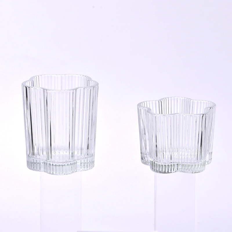 High Quality Flower Shape Candle Vessels For Home Decor Wholesale Glass Candle Jar High Quality Flower Shape Candle Vessels For Home Decor Wholesale Glass Candle Jar