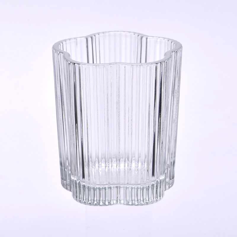 High Quality Flower Shape Candle Vessels For Home Decor Wholesale Glass Candle Jar High Quality Flower Shape Candle Vessels For Home Decor Wholesale Glass Candle Jar