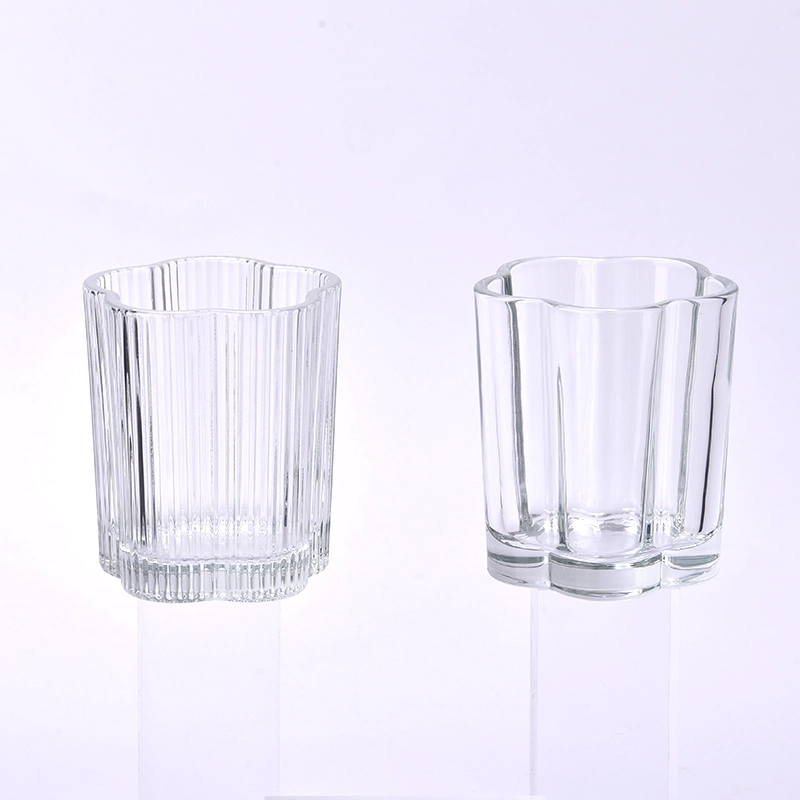 High Quality Flower Shape Candle Vessels For Home Decor Wholesale Glass Candle Jar High Quality Flower Shape Candle Vessels For Home Decor Wholesale Glass Candle Jar