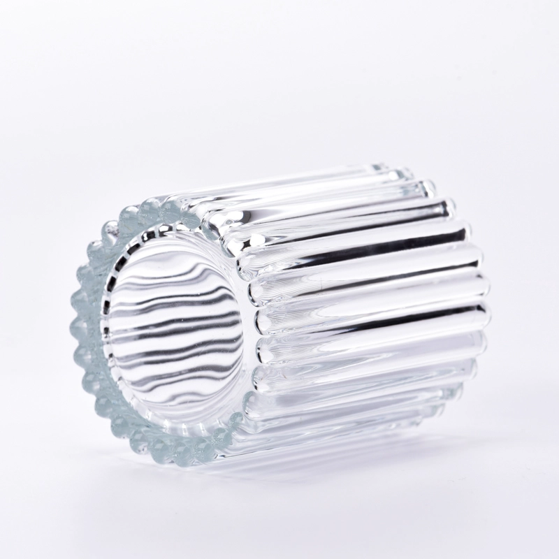 300ml stripe scented candle vessels clear glass with home decor