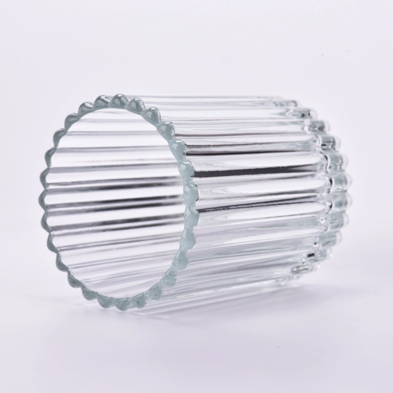 300ml stripe scented candle vessels clear glass with home decor