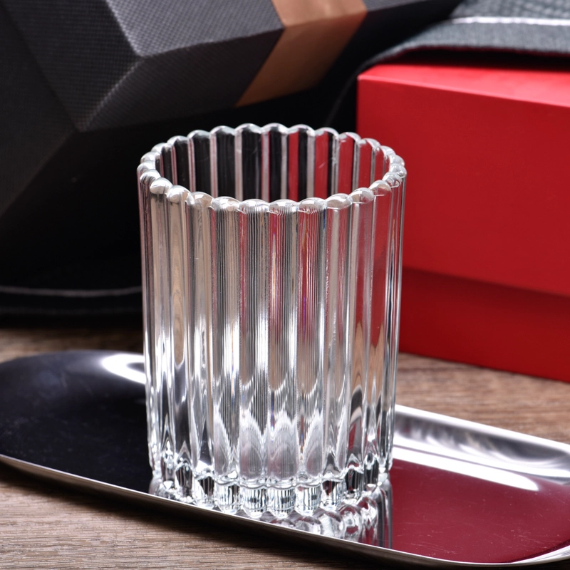 300ml stripe scented candle vessels clear glass with home decor