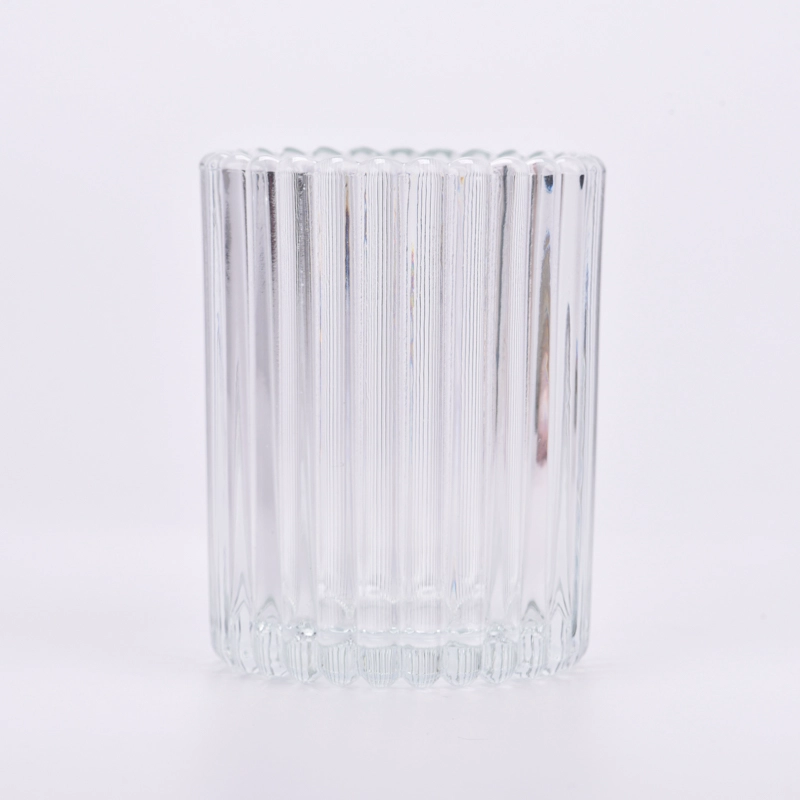 300ml stripe scented candle vessels clear glass with home decor