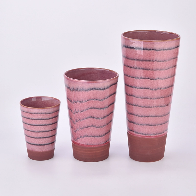 Wholesale large capacity ceramic candle container for home decor