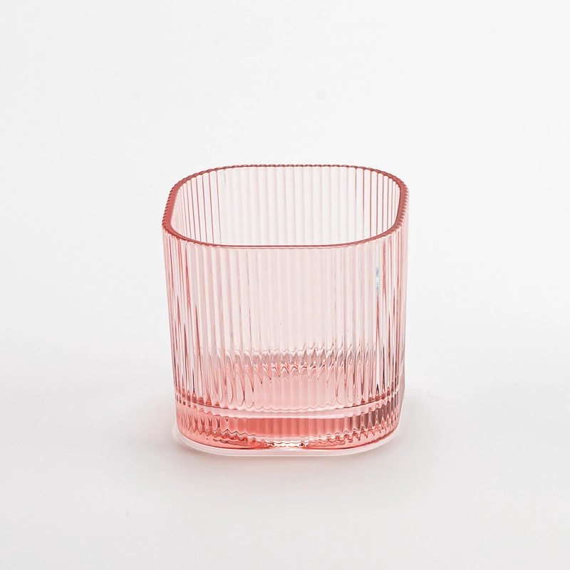  Wholesale Pink Stripe Glass for Candle Making