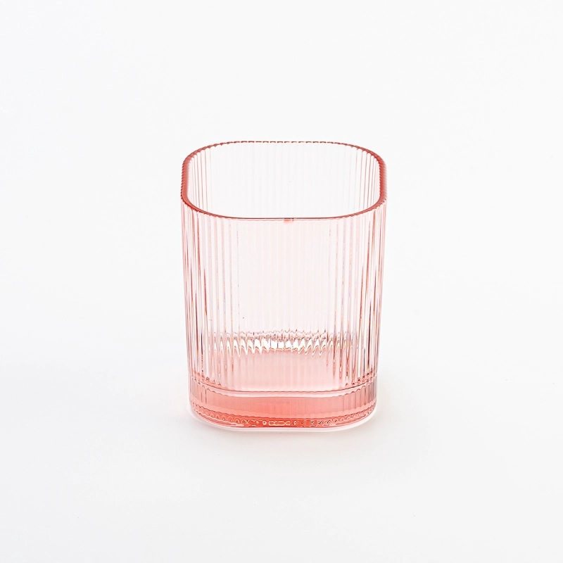 Sqaure Ribber Glass Candle Holders Custom Square Ribber Candle Glass Wholesale Sqaure Ribber Glass Candle Holders Custom Square Ribber Candle Glass Wholesale