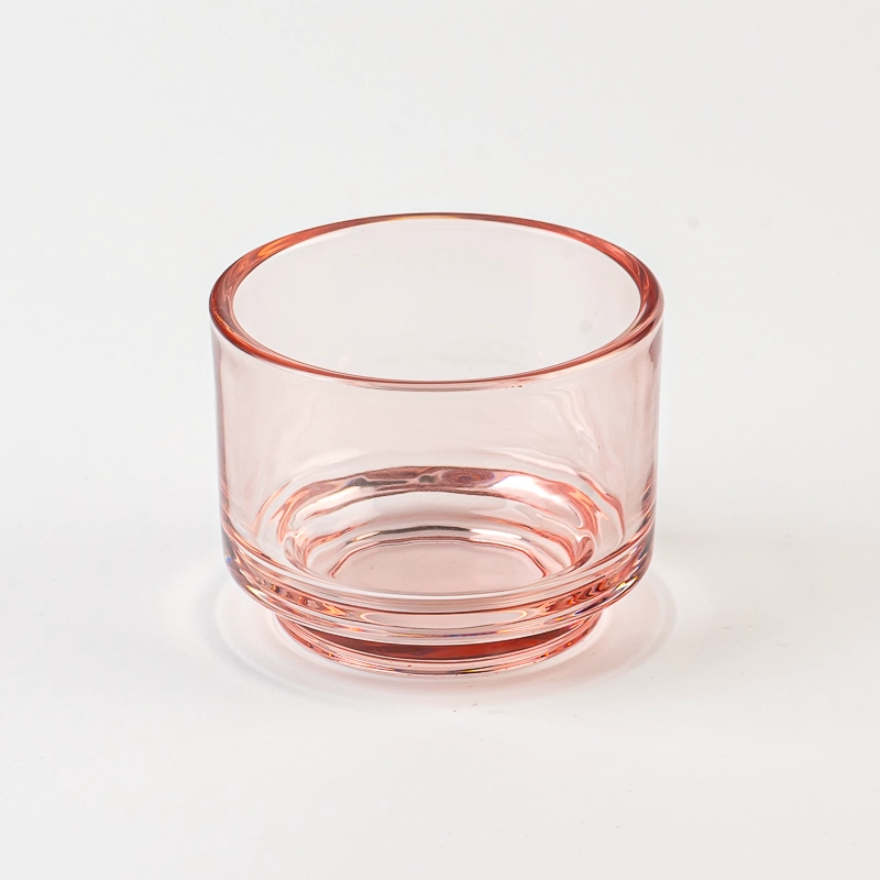 luxury empty glass candle container with steps