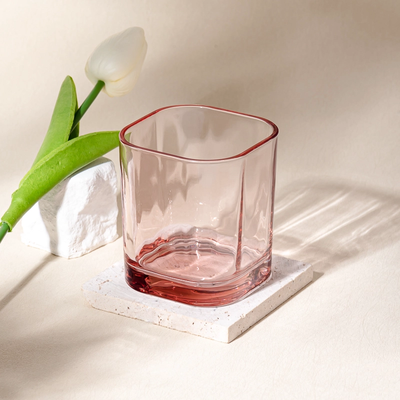 Wholesale luxury 8oz square glass candle jar