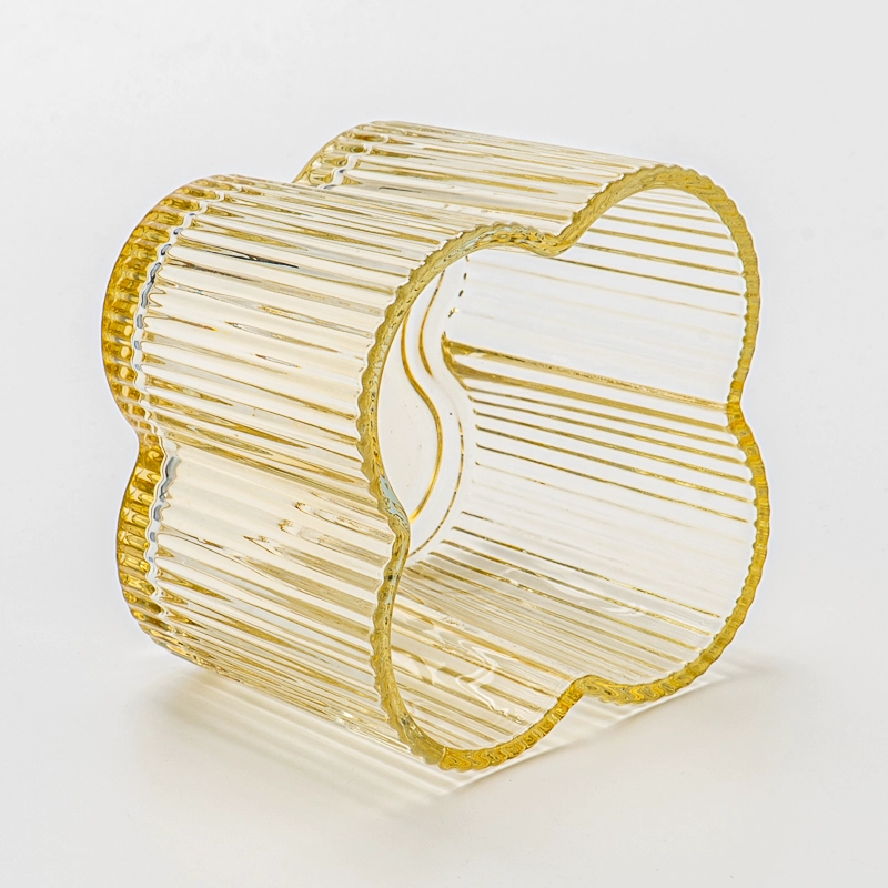 Wholesale transparent yellow glass candle vessel