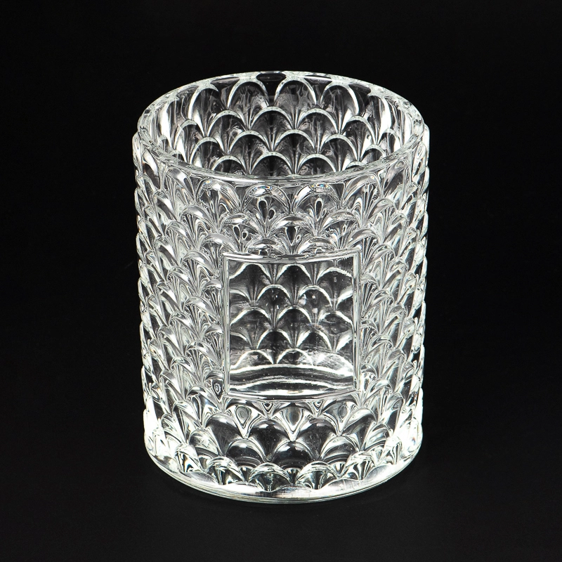 Fan Patten Glass Candle Jars New Arrival Fan Embossed Glass Candle Holders Fan Patten Glass Candle Jars New Arrival Fan Embossed Glass Candle Holders