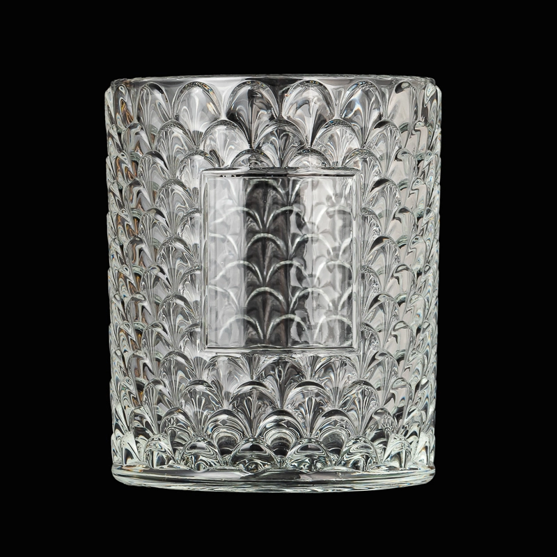 Fan Patten Glass Candle Jars New Arrival Fan Embossed Glass Candle Holders Fan Patten Glass Candle Jars New Arrival Fan Embossed Glass Candle Holders