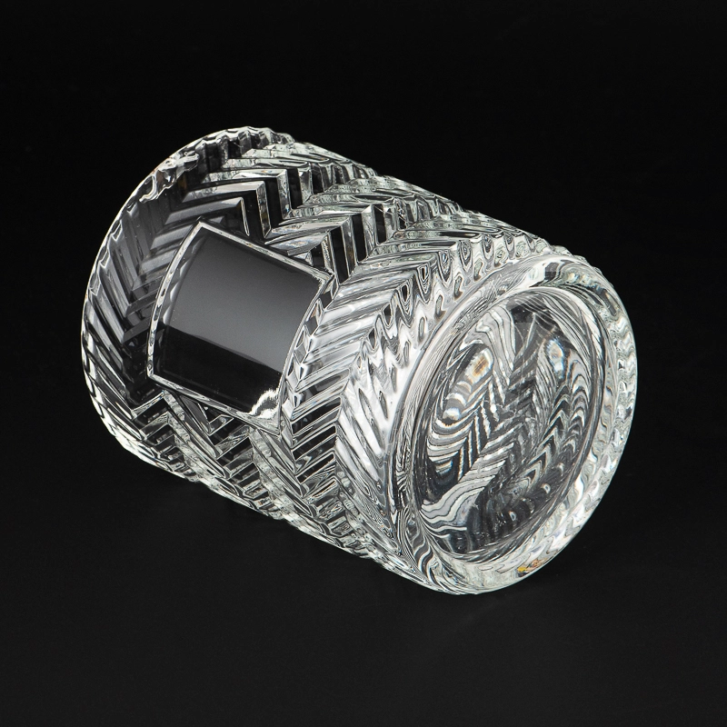 Popular Custom Color Embossed Pattern Glass Candle Jars Popular Custom Color Embossed Pattern Glass Candle Jars