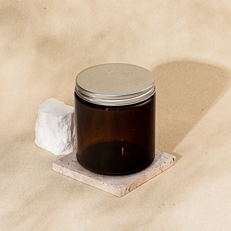 Hot sale 8oz Amber Glass Candle Container Wholesale