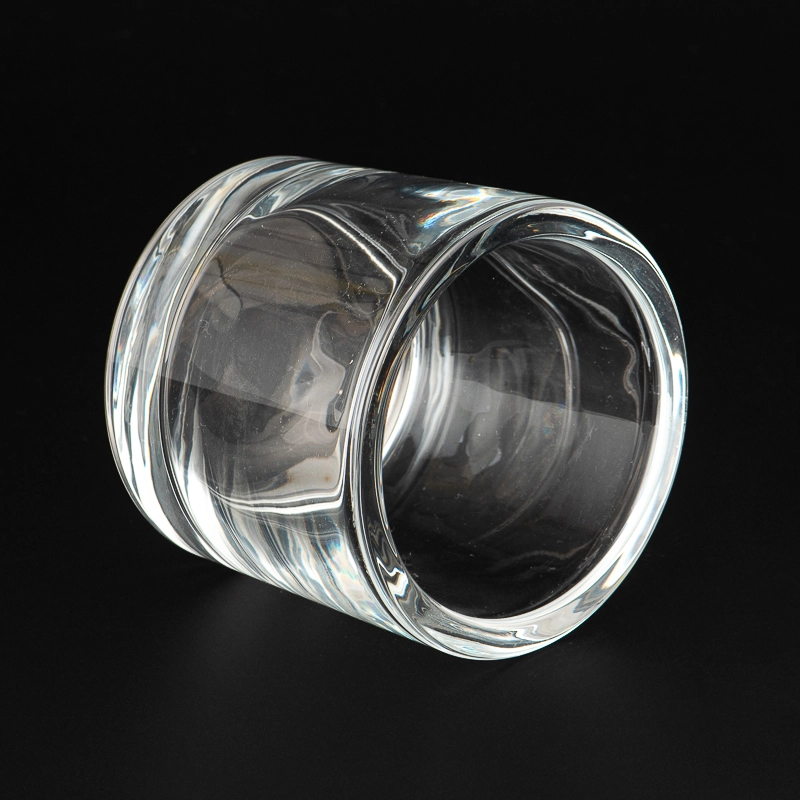Wholesale clear glass candle container with thick-walled