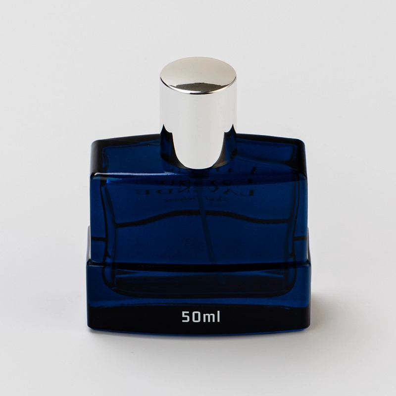 Popular Blue color Glass Perfume Bottle with home decor