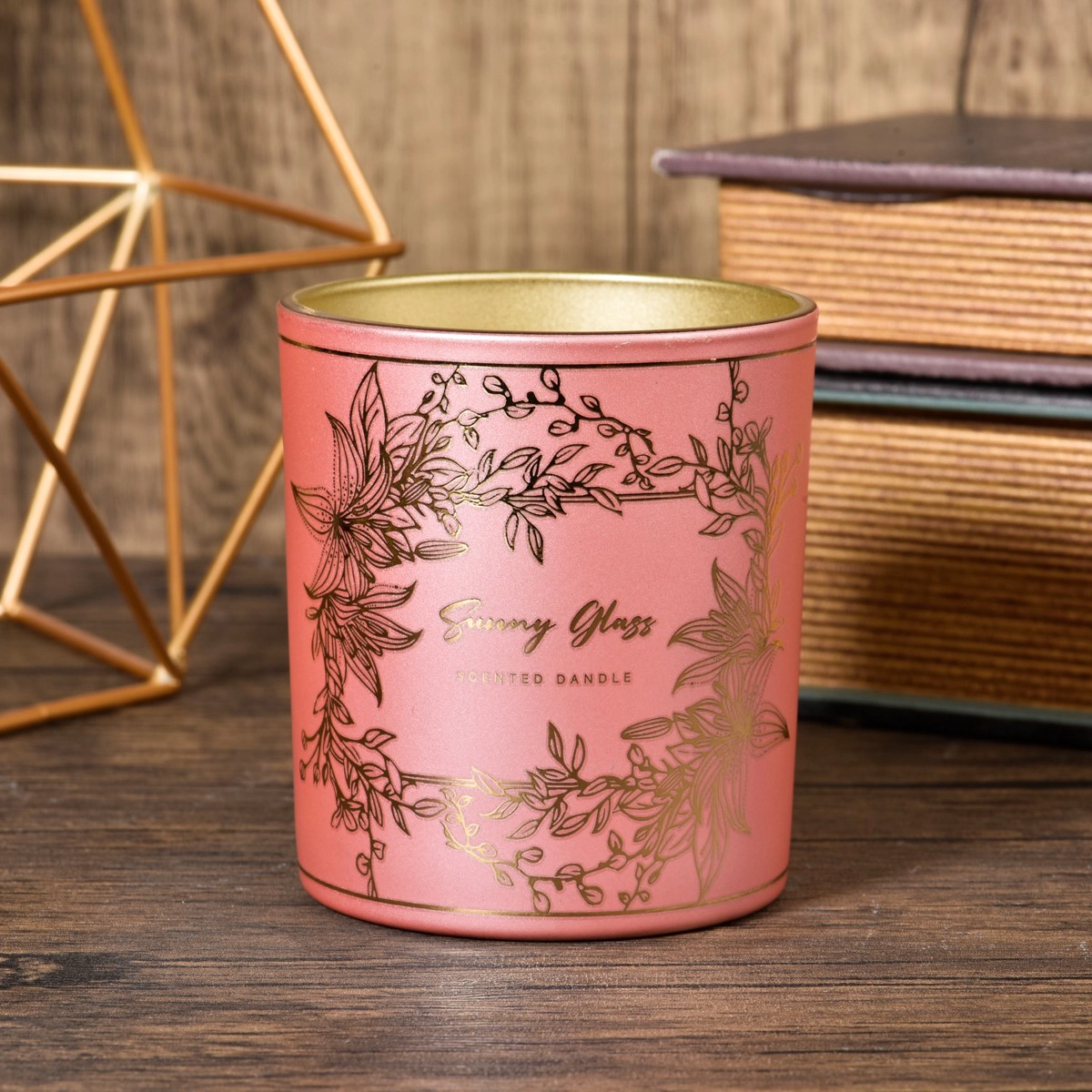 Wholesale 8oz decal scented candle glass vessel
