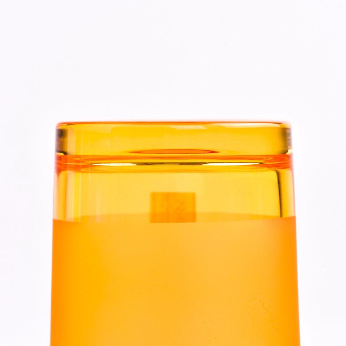 Clear yellow color Glass Candle Vessel with home decor