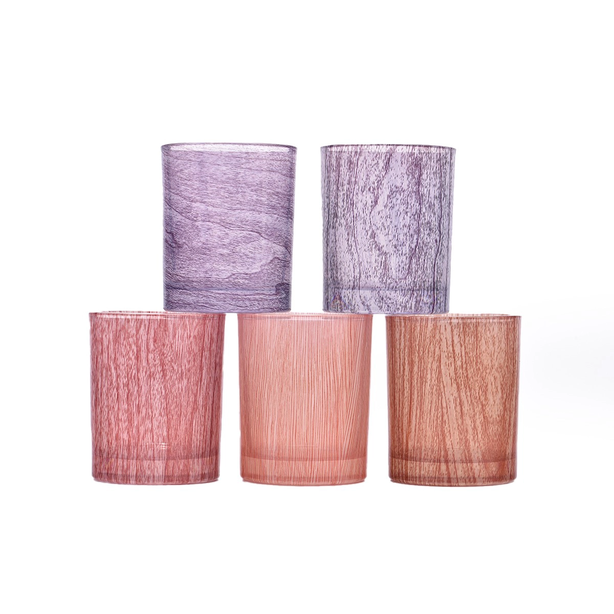 Transparent purple empty candle jars for candle making 