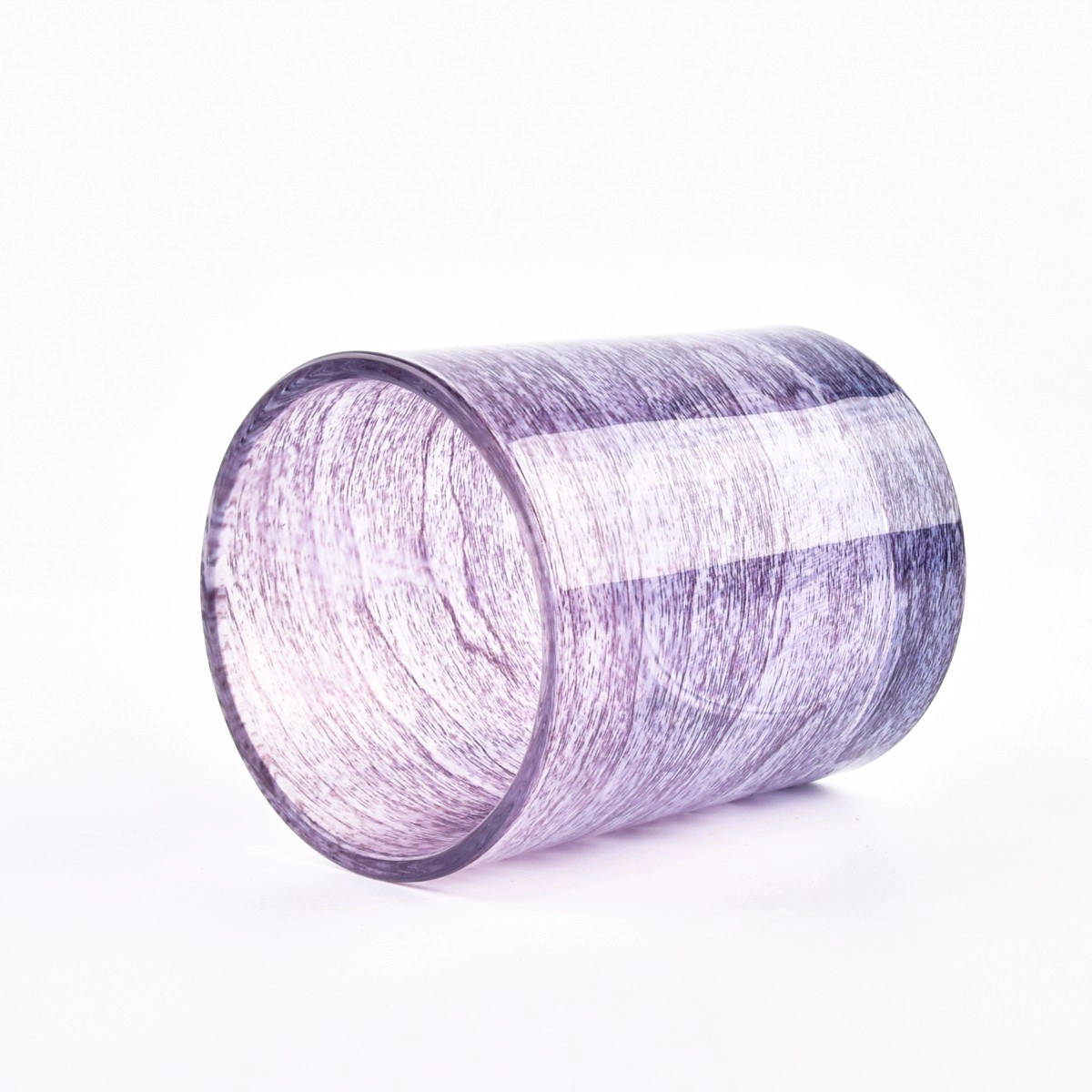 Transparent purple empty candle jars for candle making 