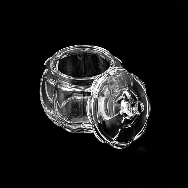 Modern Transparent pumpkin Shaped Glass Jar Wholesale for Home Decor