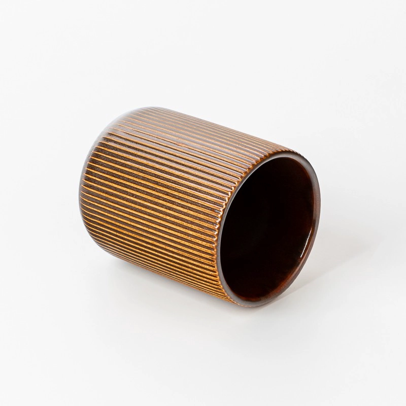 Luxury Custom Color Cylinder Ceramic Candle Holder Vessels