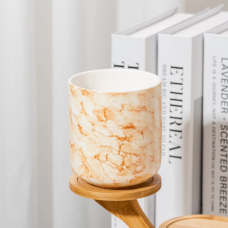 Custom 5oz 14oz Marble Ceramic Candle Jars For Home Decoration Custom 5oz 14oz Marble Ceramic Candle Jars For Home Decoration