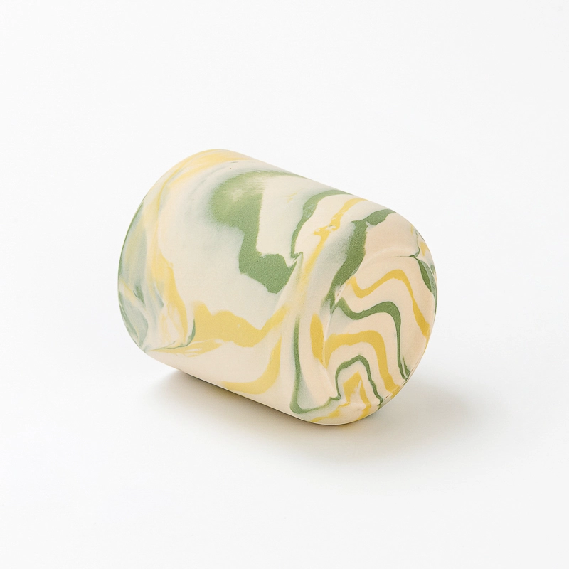 Marble Effect Combination Clay Ceramic Candle Jar For Candle Making Marble Effect Combination Clay Ceramic Candle Jar For Candle Making