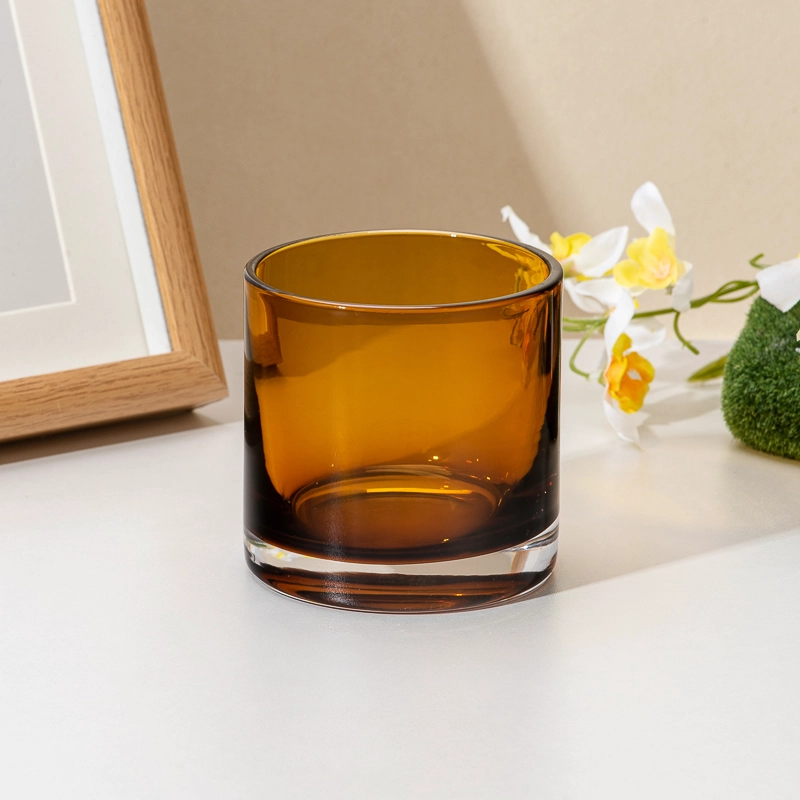 Infused Amber Glass Candle Jar Manual Colored Material 250ml Amber Glass Candle Holder Wholesale Infused Amber Glass Candle Jar Manual Colored Material 250ml Amber Glass Candle Holder Wholesale