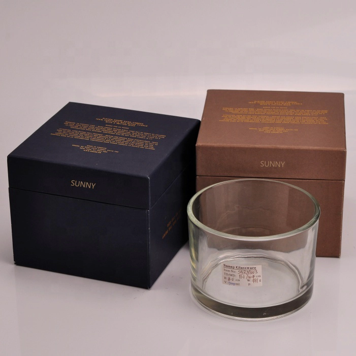 Four size large round glass candle jars
