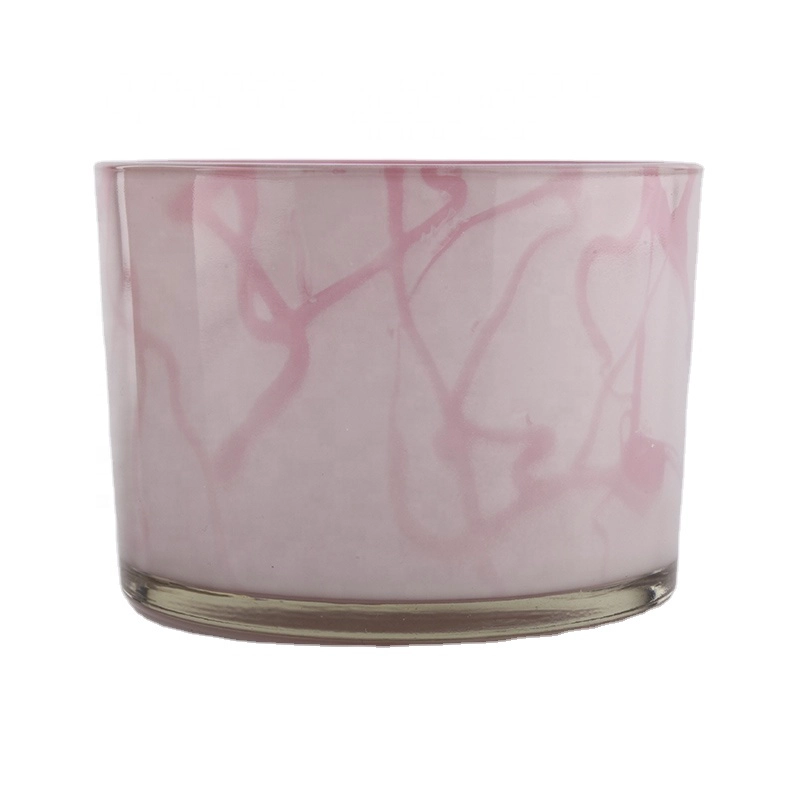 500ML Pink cylinder Glass Jar Candle Wholesale for wedding