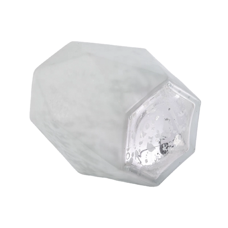 Geo cut Custom matte Glass Candle tumbler for wedding