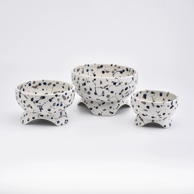240ml Custom Bowl Shaped Candle Holder Ceramic With White Color
