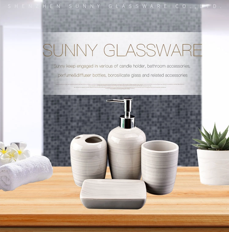 luxury ceramic bathroom accessories with soap dish holder tumbler lotion dispenser