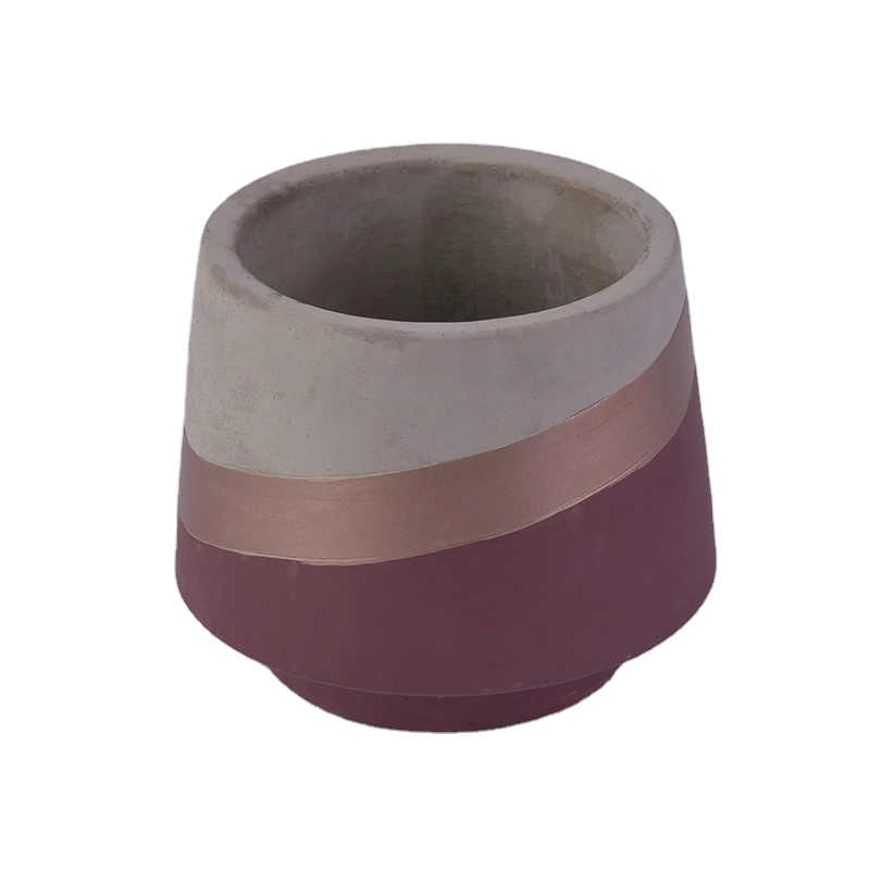 Grey vintage 400ml concrete candle jar candelabras decorative custom