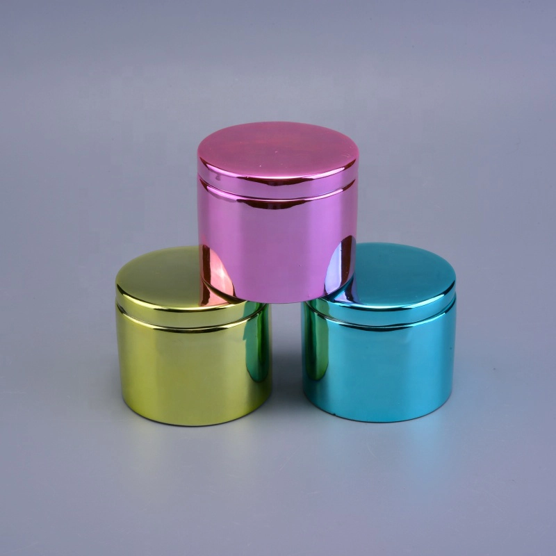 Color custom decorative empty candle tins with lid