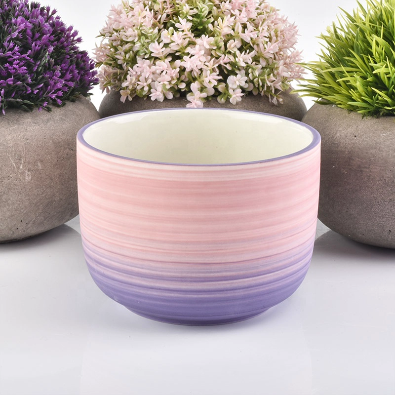 customized modern luxury ceramic colored scented candle holder jar