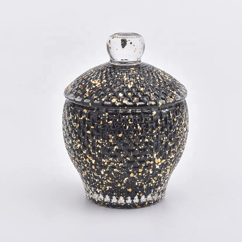 Customized Glass Candle holder with lid wedding decoration