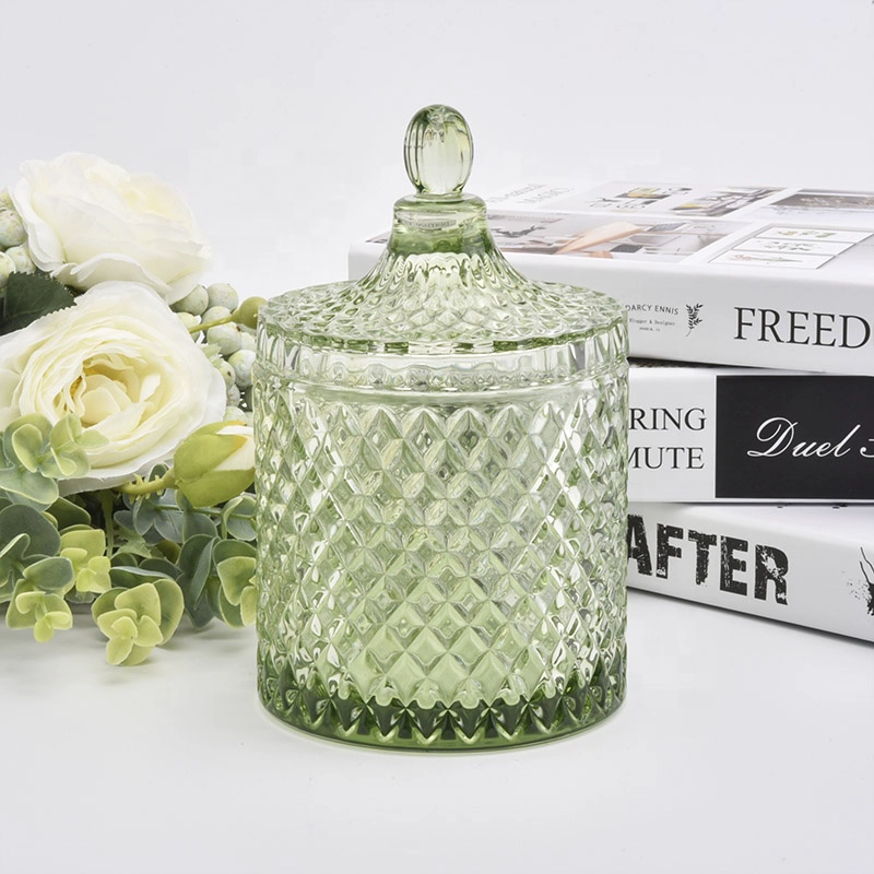 Luxury Silver Electroplating Candle Jar Glass For Wedding geo cut candle holders