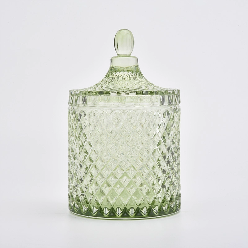 Glass jar for candle making with glass lid glass candle jar with lid