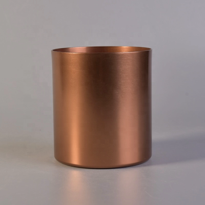 vintage aluminum metal candle jar bucket holder cup