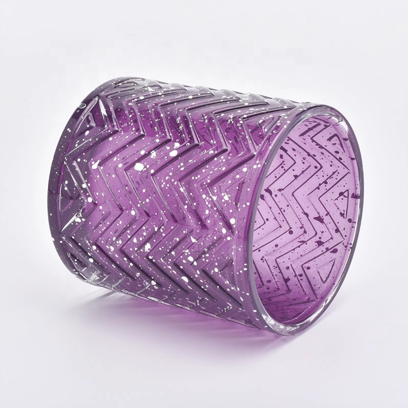 Purple spraying Glass Candle holder vintage wedding decoration